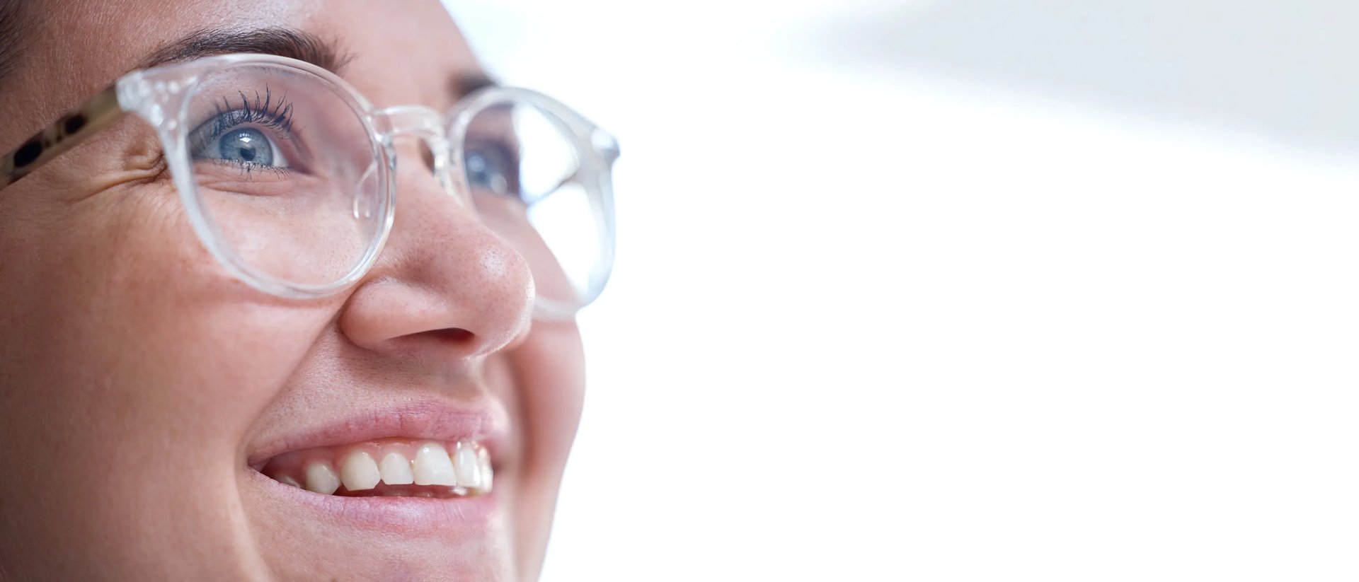 woman with designer glasses